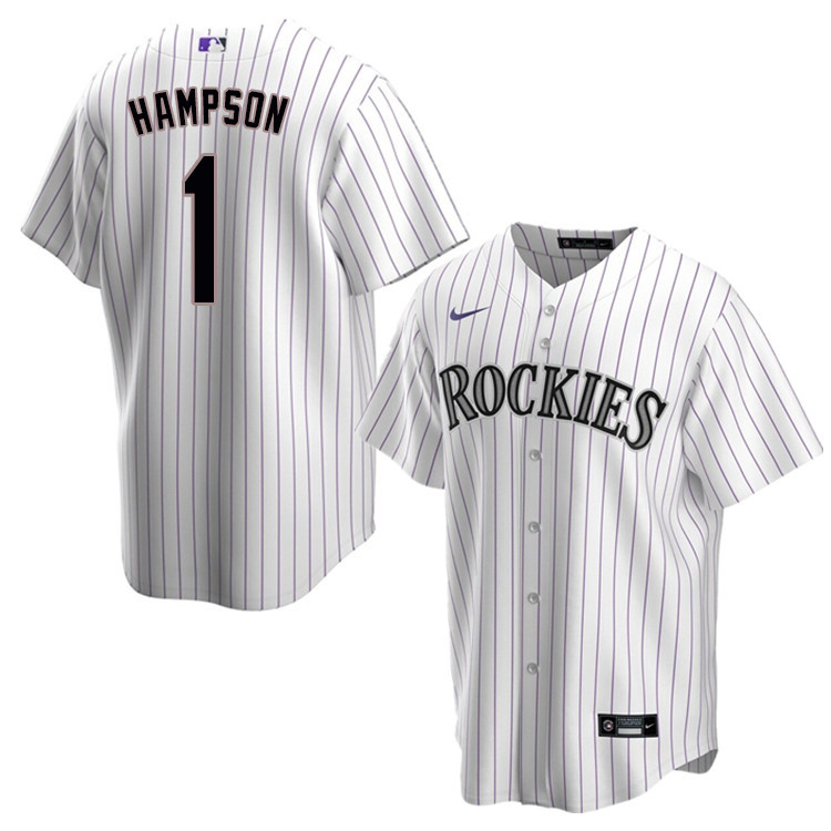 Nike Men #1 Garrett Hampson Colorado Rockies Baseball Jerseys Sale-White